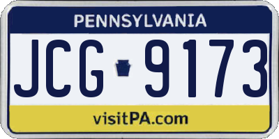PA license plate JCG9173
