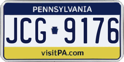 PA license plate JCG9176