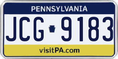 PA license plate JCG9183