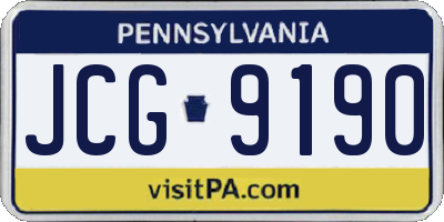 PA license plate JCG9190