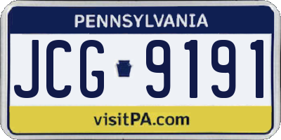 PA license plate JCG9191