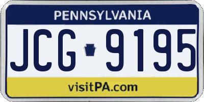 PA license plate JCG9195