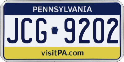 PA license plate JCG9202