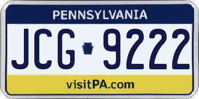 PA license plate JCG9222