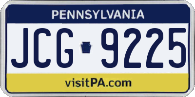 PA license plate JCG9225