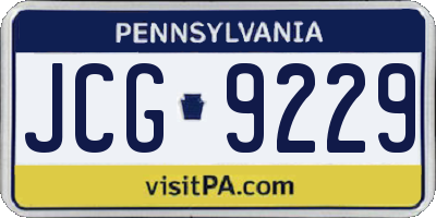 PA license plate JCG9229