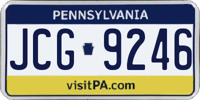 PA license plate JCG9246