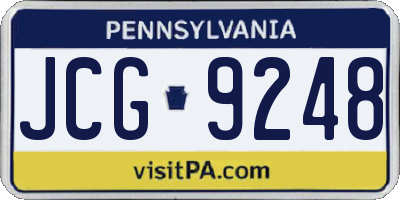 PA license plate JCG9248