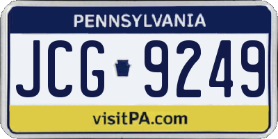 PA license plate JCG9249