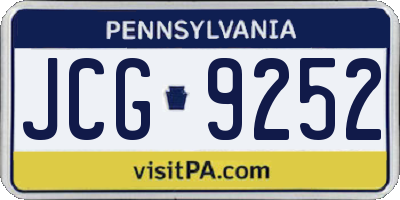 PA license plate JCG9252