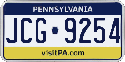 PA license plate JCG9254