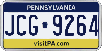 PA license plate JCG9264