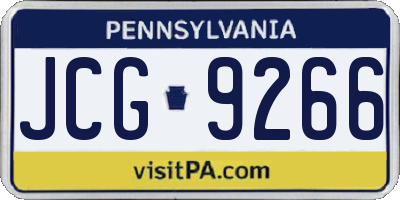 PA license plate JCG9266