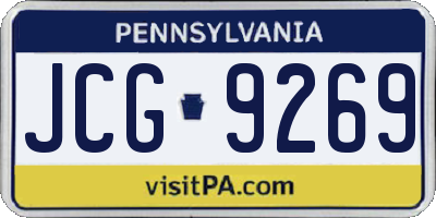 PA license plate JCG9269