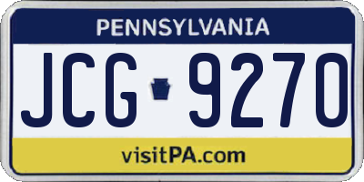 PA license plate JCG9270