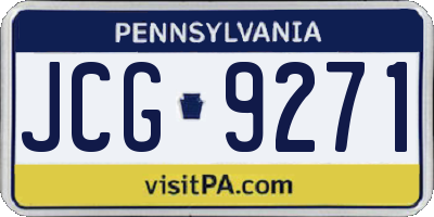 PA license plate JCG9271