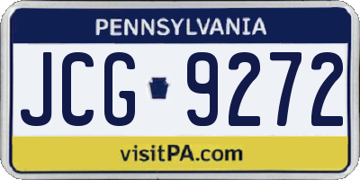 PA license plate JCG9272