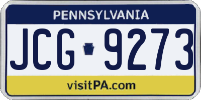 PA license plate JCG9273