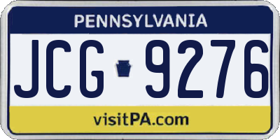 PA license plate JCG9276