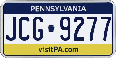 PA license plate JCG9277