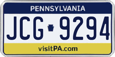 PA license plate JCG9294