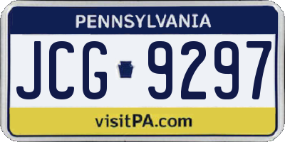 PA license plate JCG9297