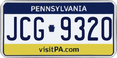 PA license plate JCG9320