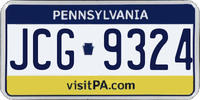 PA license plate JCG9324
