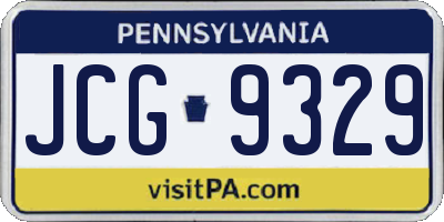 PA license plate JCG9329