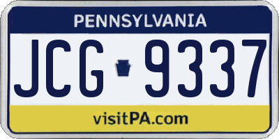 PA license plate JCG9337