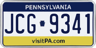 PA license plate JCG9341