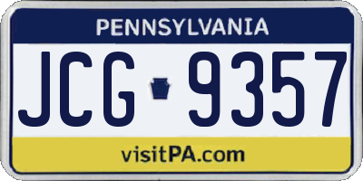 PA license plate JCG9357