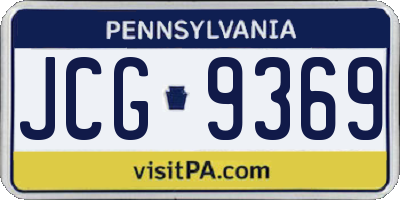 PA license plate JCG9369