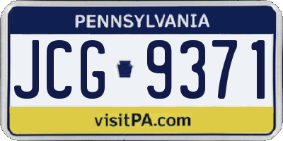 PA license plate JCG9371