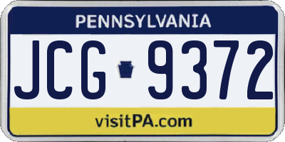 PA license plate JCG9372