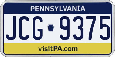 PA license plate JCG9375