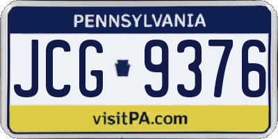 PA license plate JCG9376