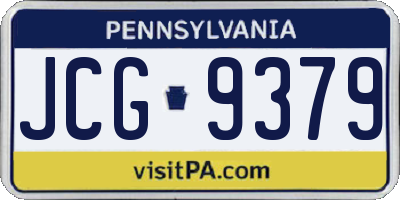 PA license plate JCG9379