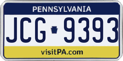 PA license plate JCG9393