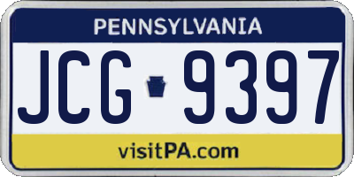PA license plate JCG9397