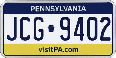 PA license plate JCG9402