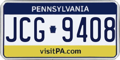 PA license plate JCG9408