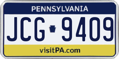 PA license plate JCG9409