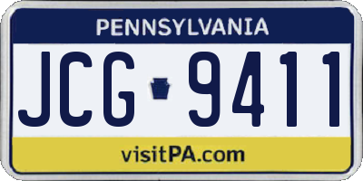 PA license plate JCG9411
