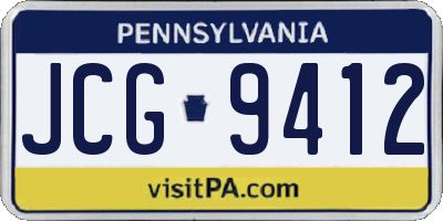 PA license plate JCG9412