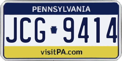 PA license plate JCG9414