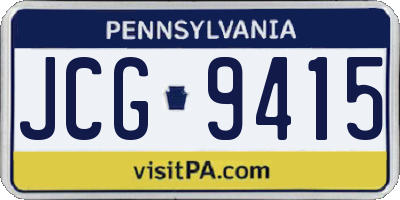 PA license plate JCG9415
