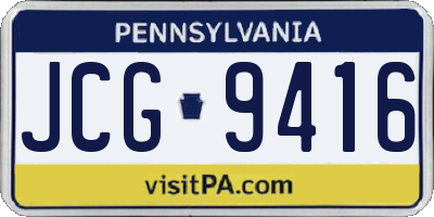 PA license plate JCG9416