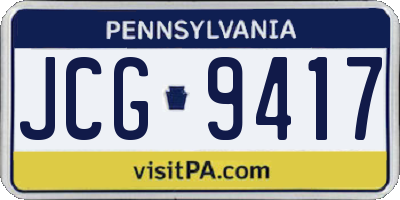 PA license plate JCG9417