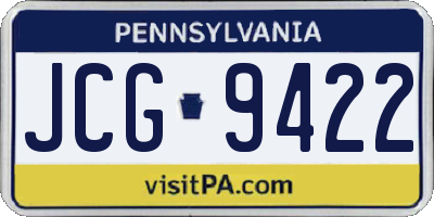 PA license plate JCG9422